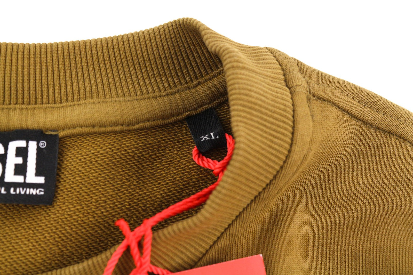 DIESEL S-Ginn-D-Mon Mens Sweatshirt XL Mid Brown Pullover Crew Collar RRP€175