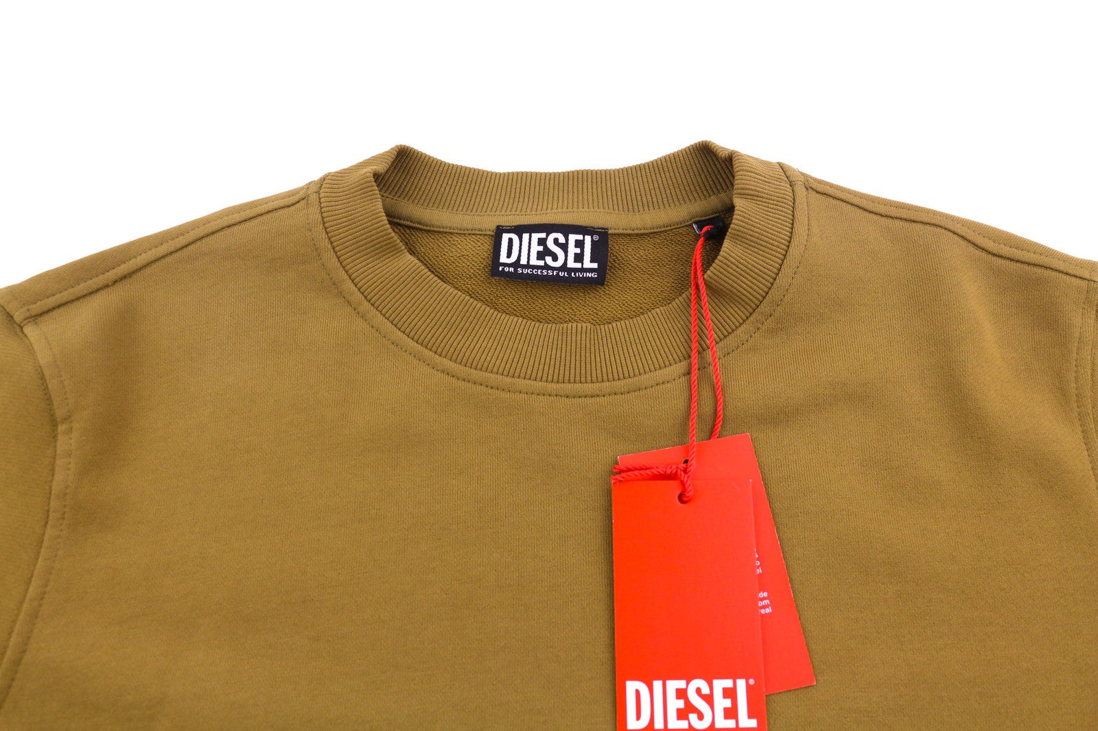 DIESEL S-Ginn-D-Mon Mens Sweatshirt S Mid Brown Pullover Crew Collar  RRP€175