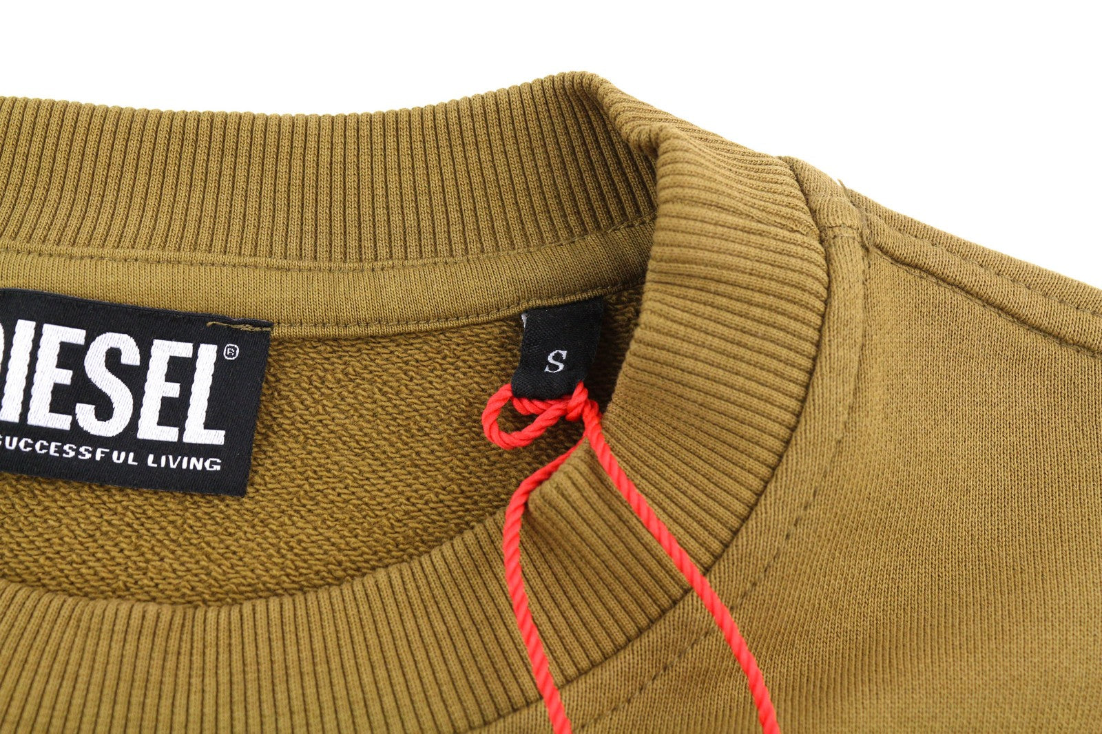 DIESEL S-Ginn-D-Mon Mens Sweatshirt S Mid Brown Pullover Crew Collar  RRP€175