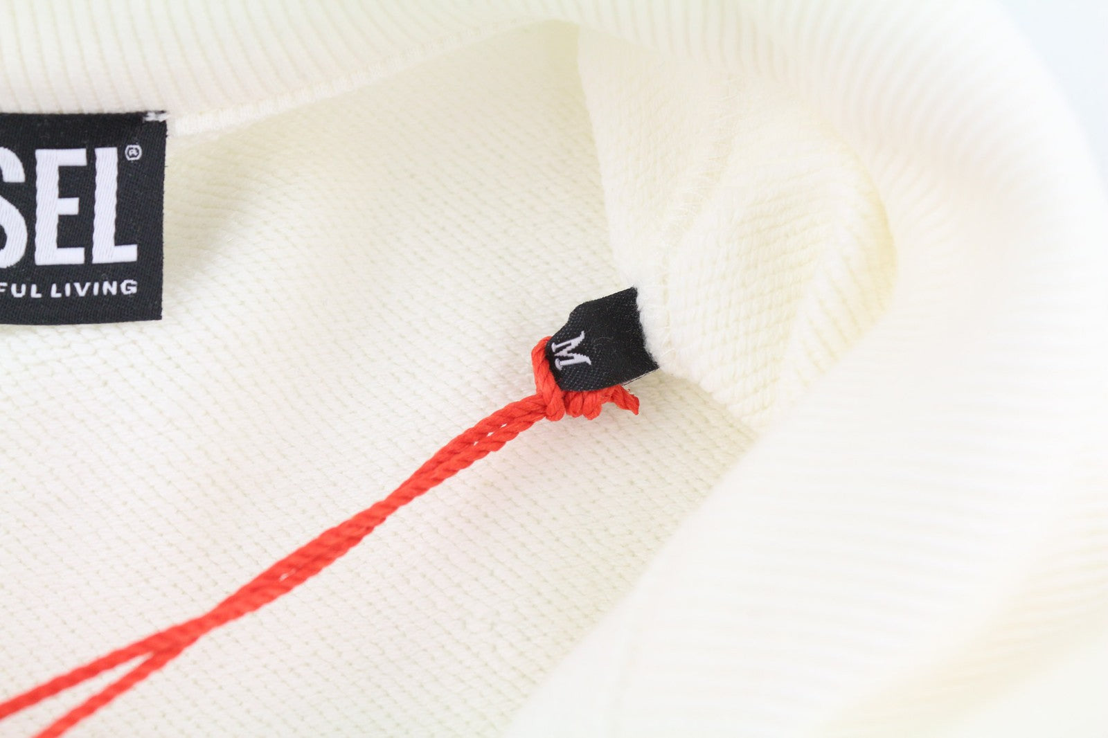 DIESEL S-Saint-Division Mens Sweatshirt M White Pullover Half Zip Neck RRP€225