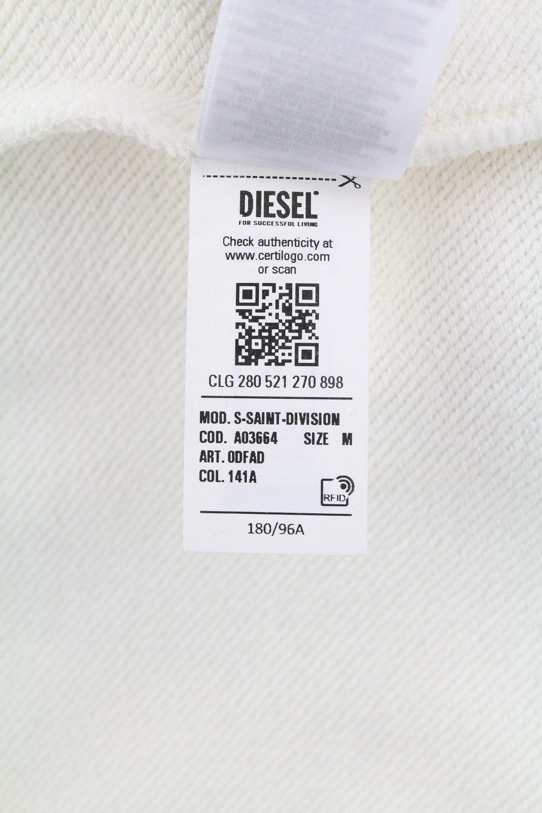 DIESEL S-Saint-Division Mens Sweatshirt M  Pullover Half Zip Collar RRP€225