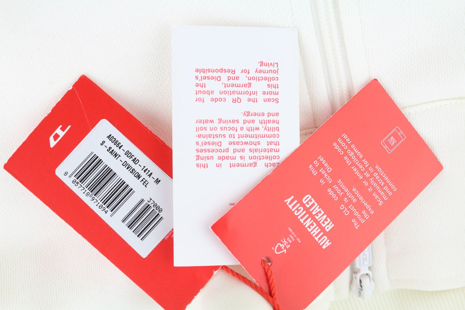 DIESEL S-Saint-Division Mens Sweatshirt M  Pullover Half Zip Collar RRP€225