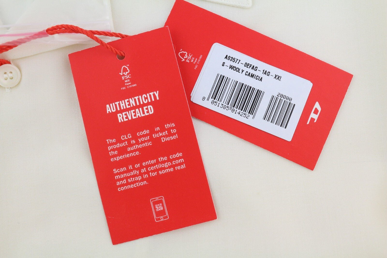 DIESEL S-Wooly Mens Shirt 2XL RRP€195 Wool  Button Up Pocket Notched Light