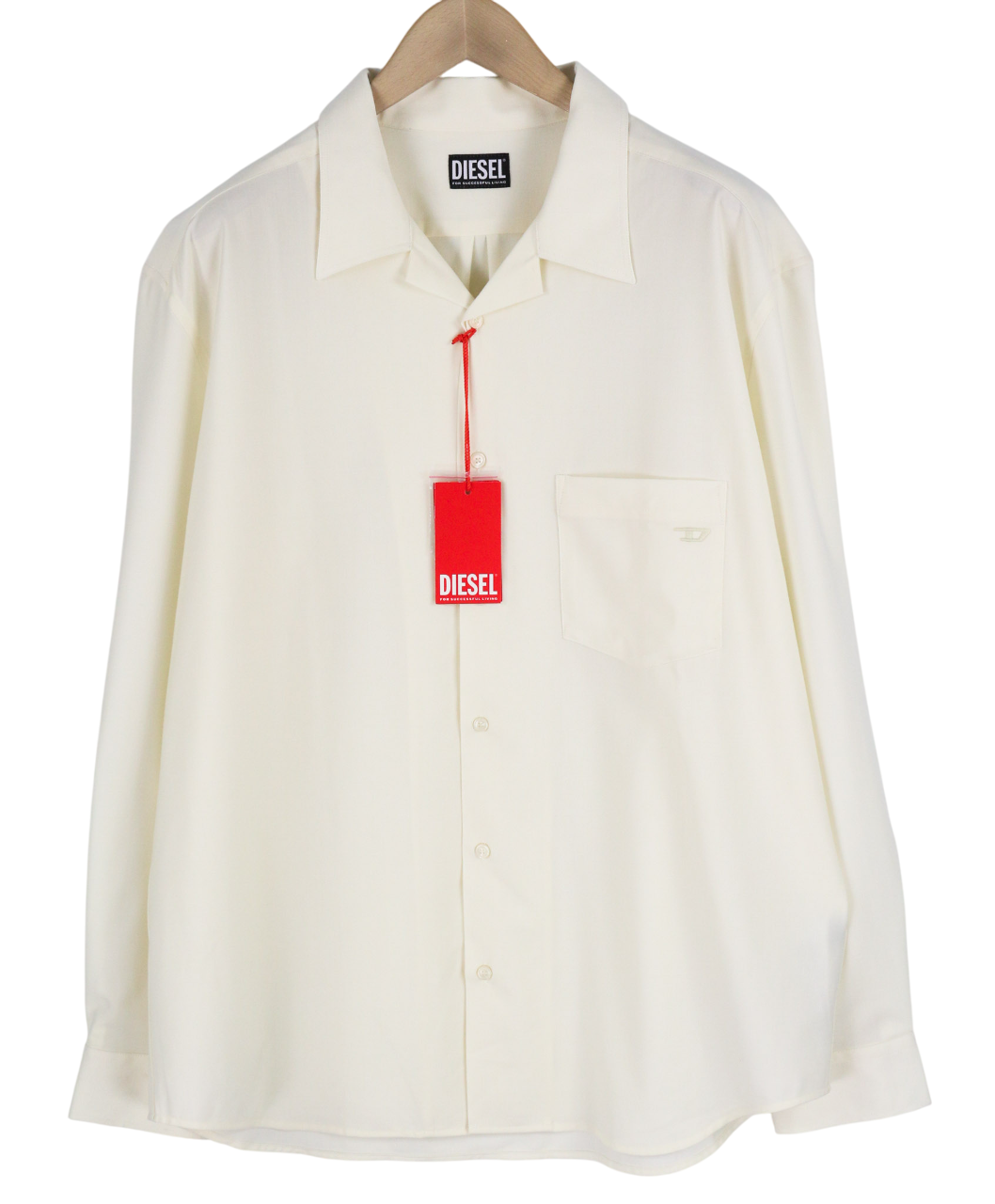 DIESEL S-Wooly Mens Shirt XL Wool  Button Up Pocket Notched Light RRP€195