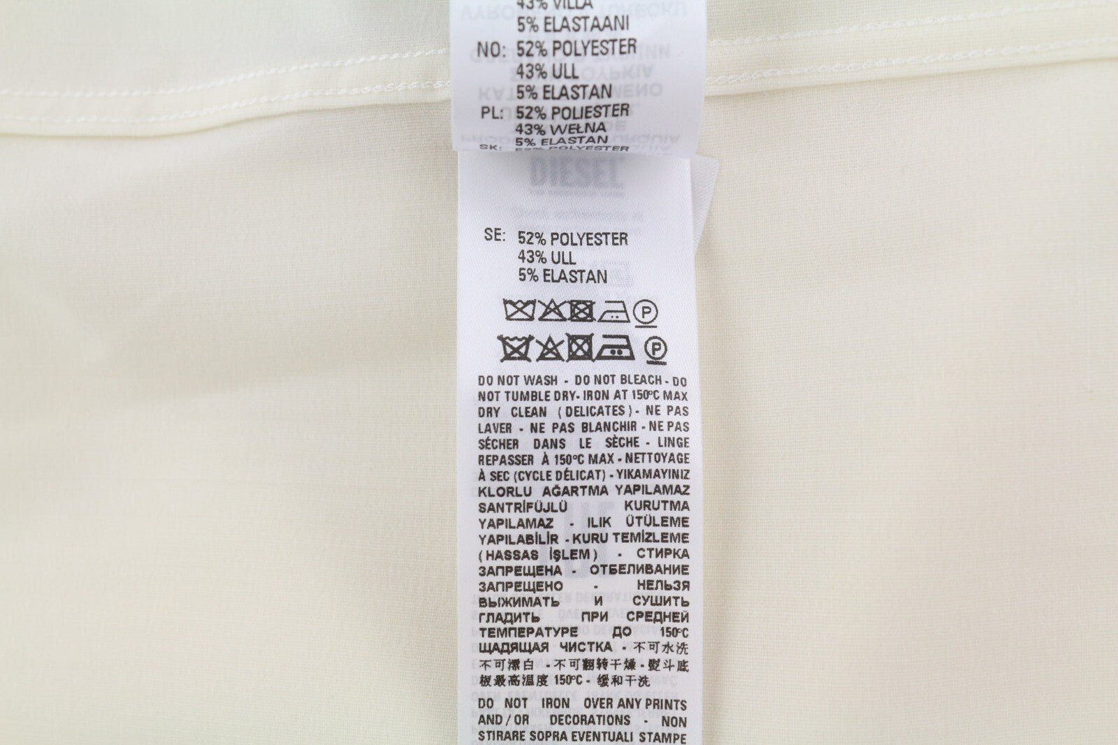 DIESEL S-Wooly Mens Shirt XL Wool  Button Up Pocket Notched Light RRP€195