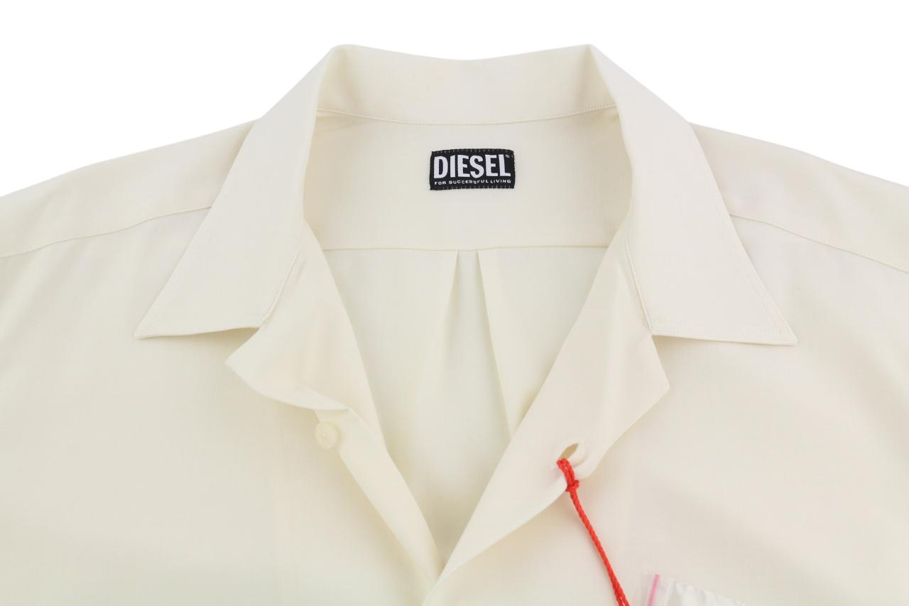 DIESEL S-Wooly Mens Shirt L RRP€195 Wool  Button Up Pocket Notched Light