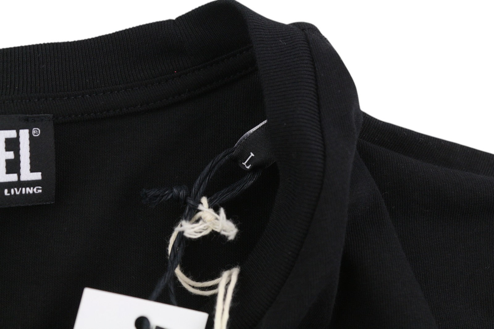 DIESEL T-Diegos-LS-K27 Mens T-Shirt L Black Pullover Crew Collar