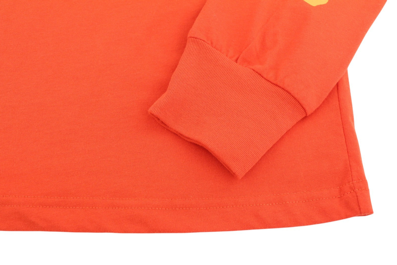 DIESEL T-Just-LS-E6 Men T-Shirt L Orange Pullover Long Sleeve Crew Collar