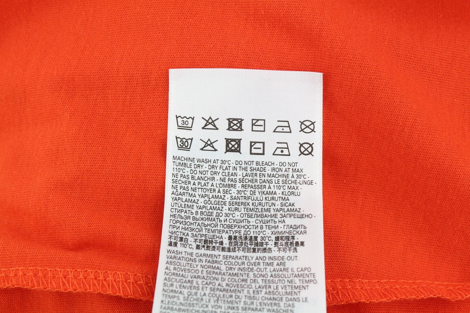 DIESEL T-Just-LS-E6 Men T-Shirt L Orange Pullover Long Sleeve Crew Collar