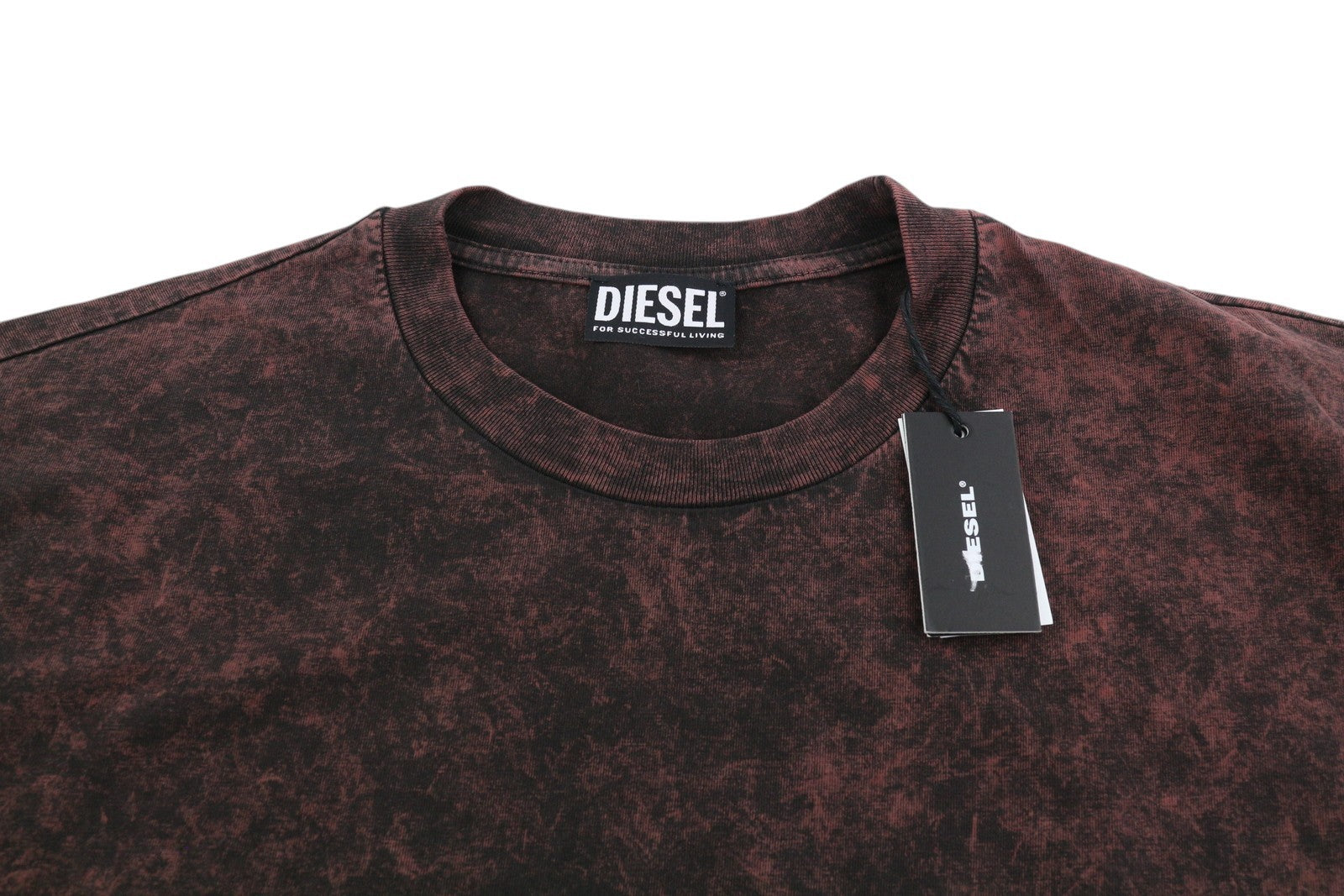 DIESEL T-Glyn Mens T-Shirt 2XL Long Sleeve Acid Wash Effect Crew Neck  RRP€12