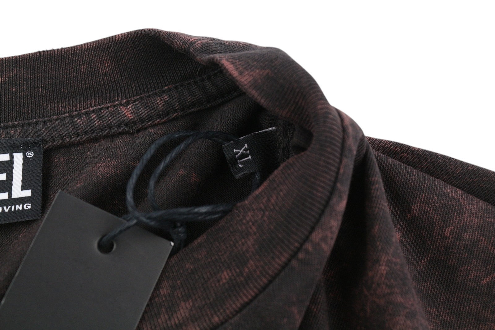 DIESEL T-Glyn Mens T-Shirt XL Long Sleeve Acid Wash Effect Crew Neck RRP€125