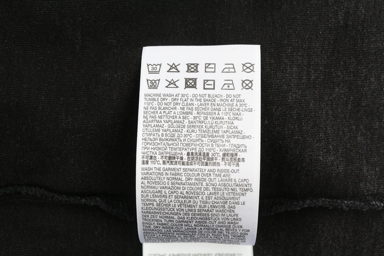 DIESEL T-Schul Mens T-Shirt L Black Washed Effect Crew Tricot Long Sleeve