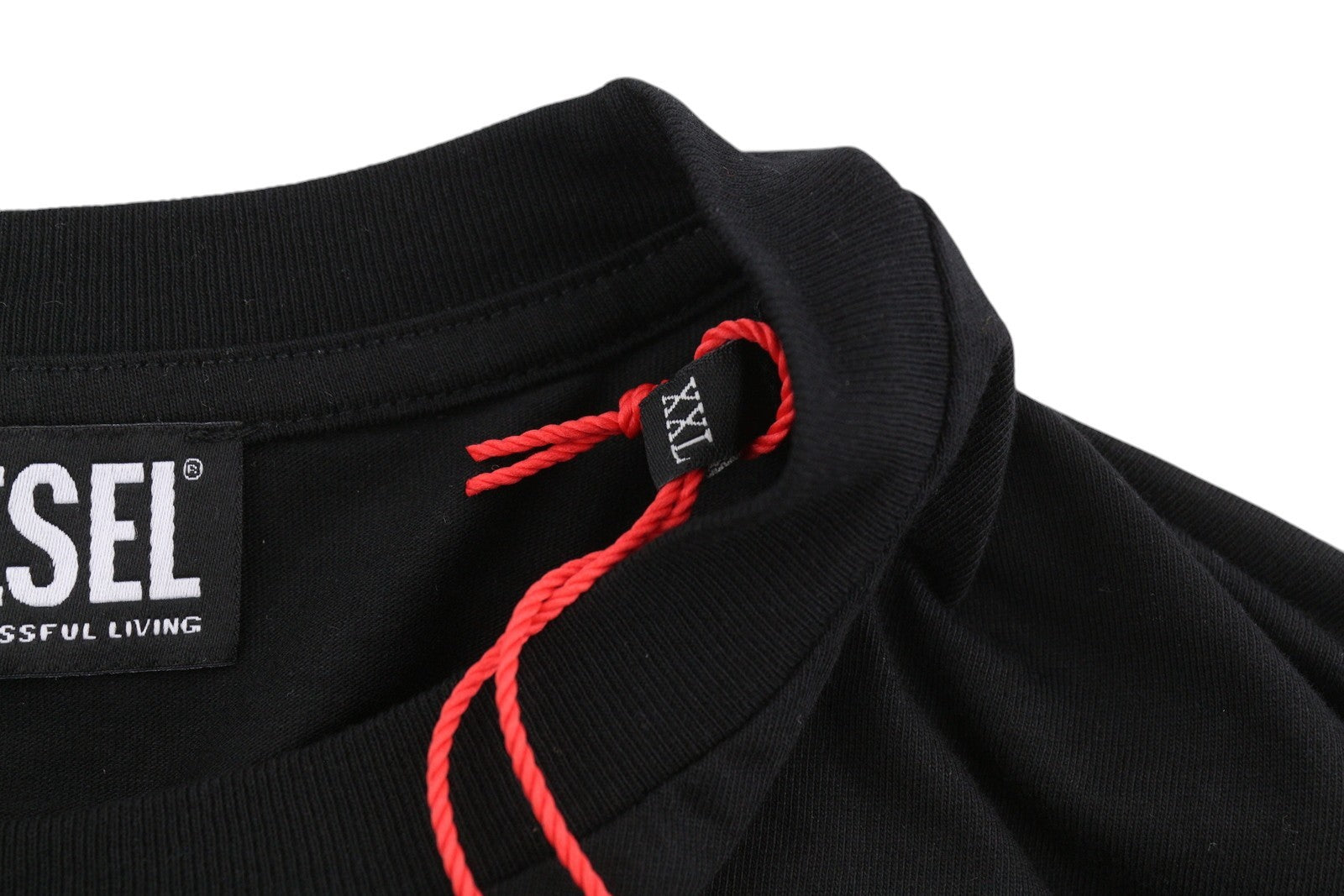 DIESEL T-Just-LS-E7 Mens T-Shirt 2XL Black Long Sleeve Crew Neck  Tricot