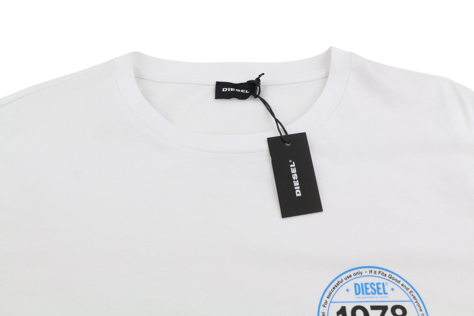 DIESEL T-Diegos-LS-K42 Mens T-Shirt L White Long Sleeve Crew Neck Tricot