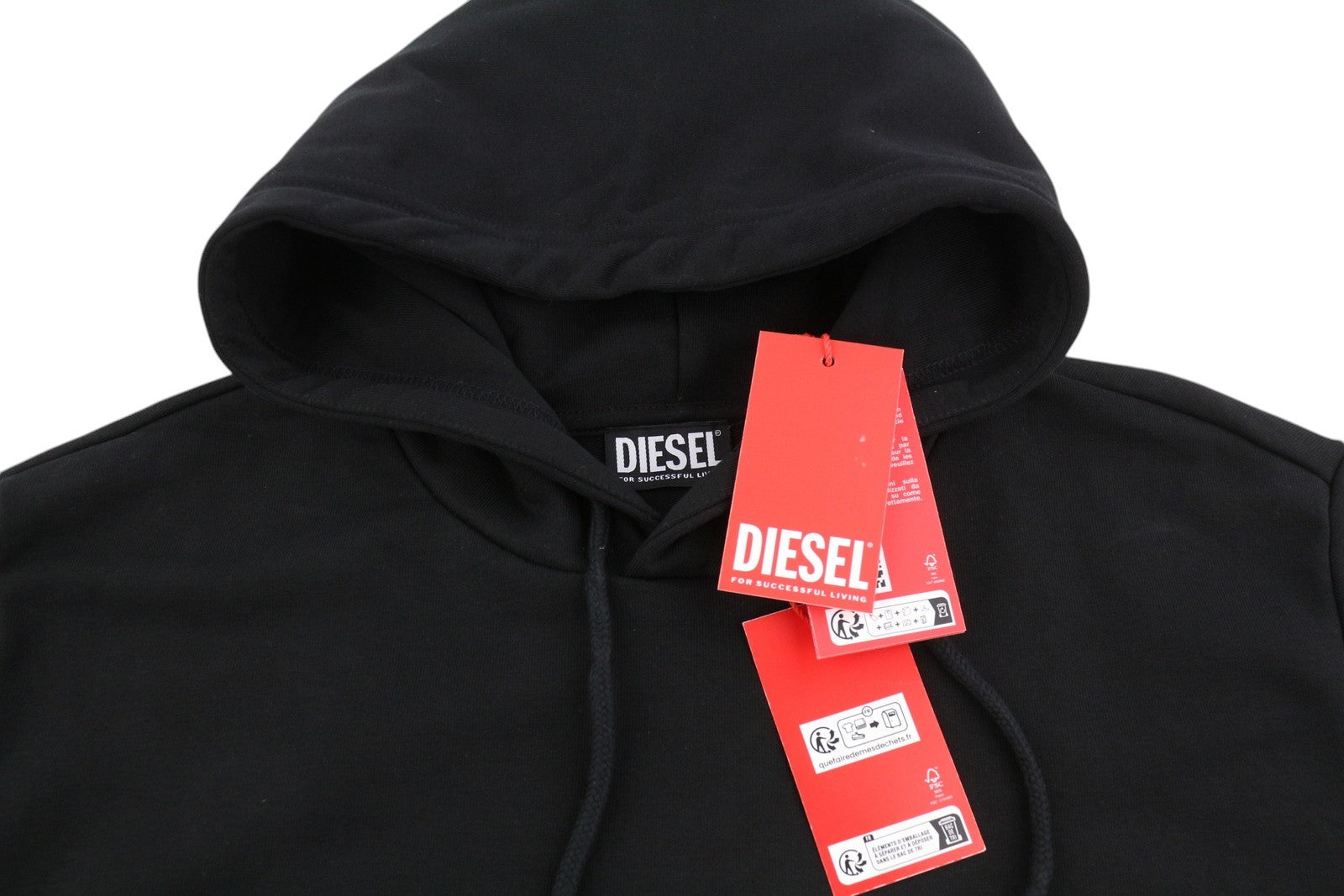 DIESEL S-Girk-Hood-K12 Mens Hoodie 2XL Black Pullover Kangaroo Pocket RRP€130
