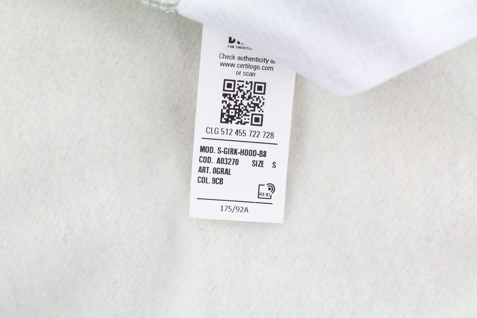 DIESEL S-Girk-Hood-B8 Mens Hoodie S Grey Melange Kangaroo Pocket Hooded RRP130