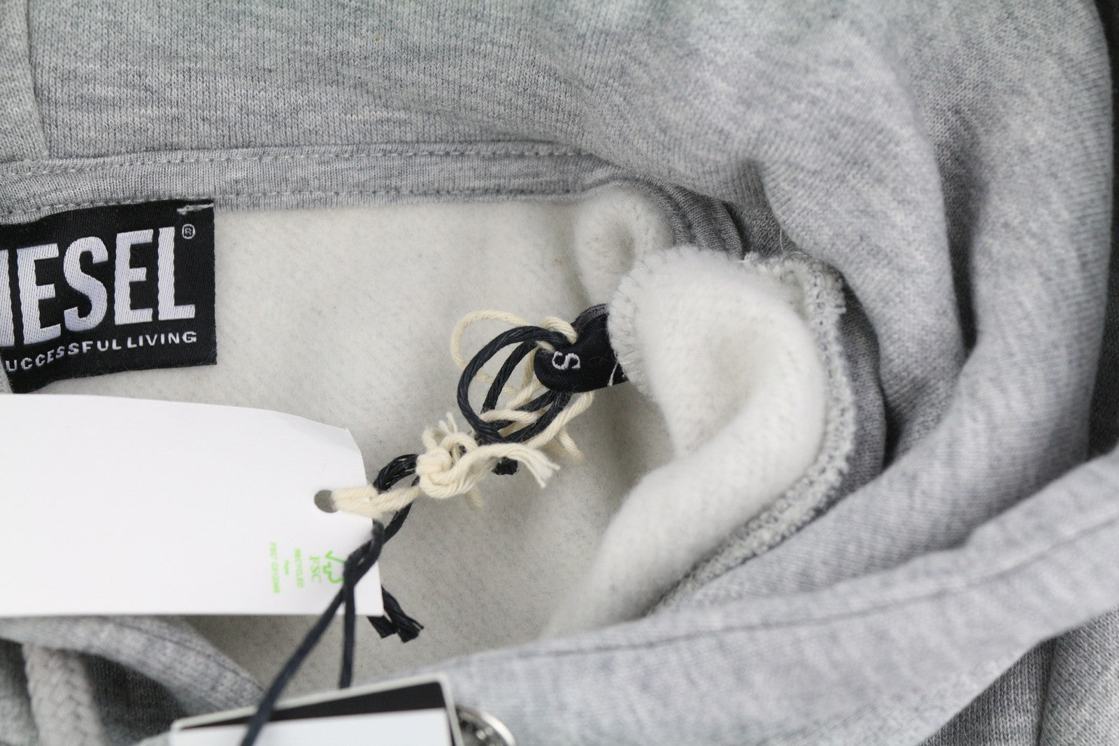 DIESEL S-Girk-Hood-B8 Mens Hoodie S Grey Melange Kangaroo Pocket Hooded RRP130