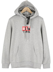 DIESEL S-Girk-Hood-B8 Mens Hoodie L Grey Melange Kangaroo Pocket Hooded RRP€130