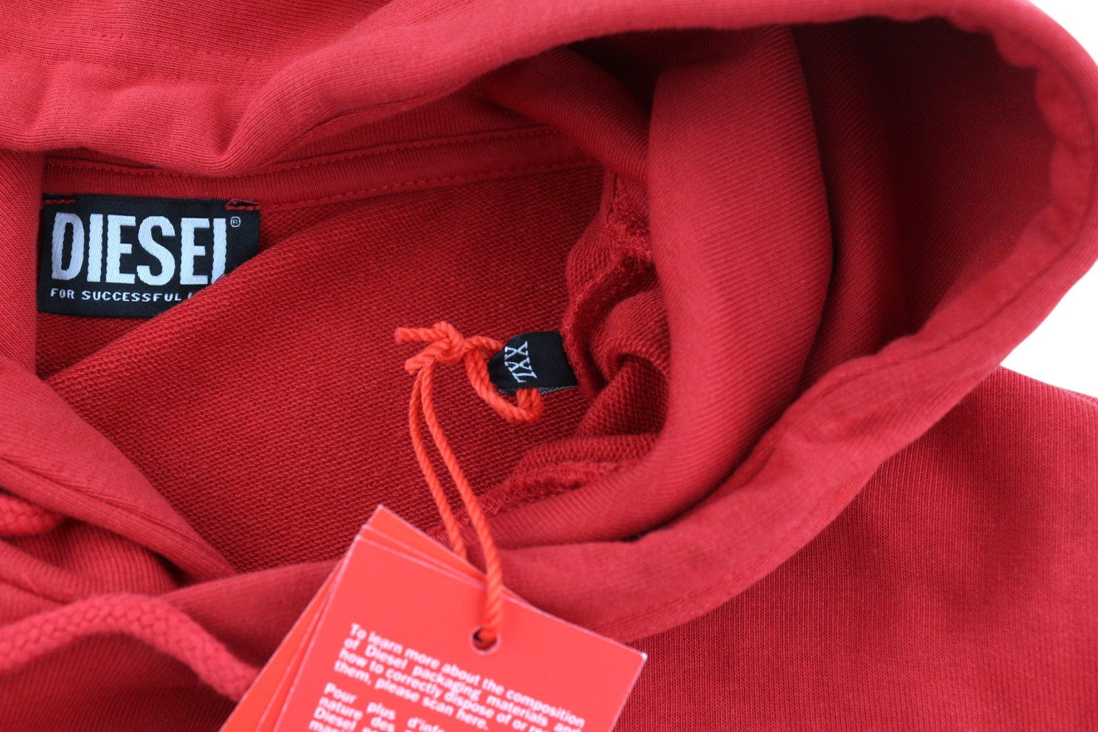 DIESEL S-Girk-Hood-K21 Mens Hoodie 2XL Red Kangaroo Pocket Hooded RRP€110