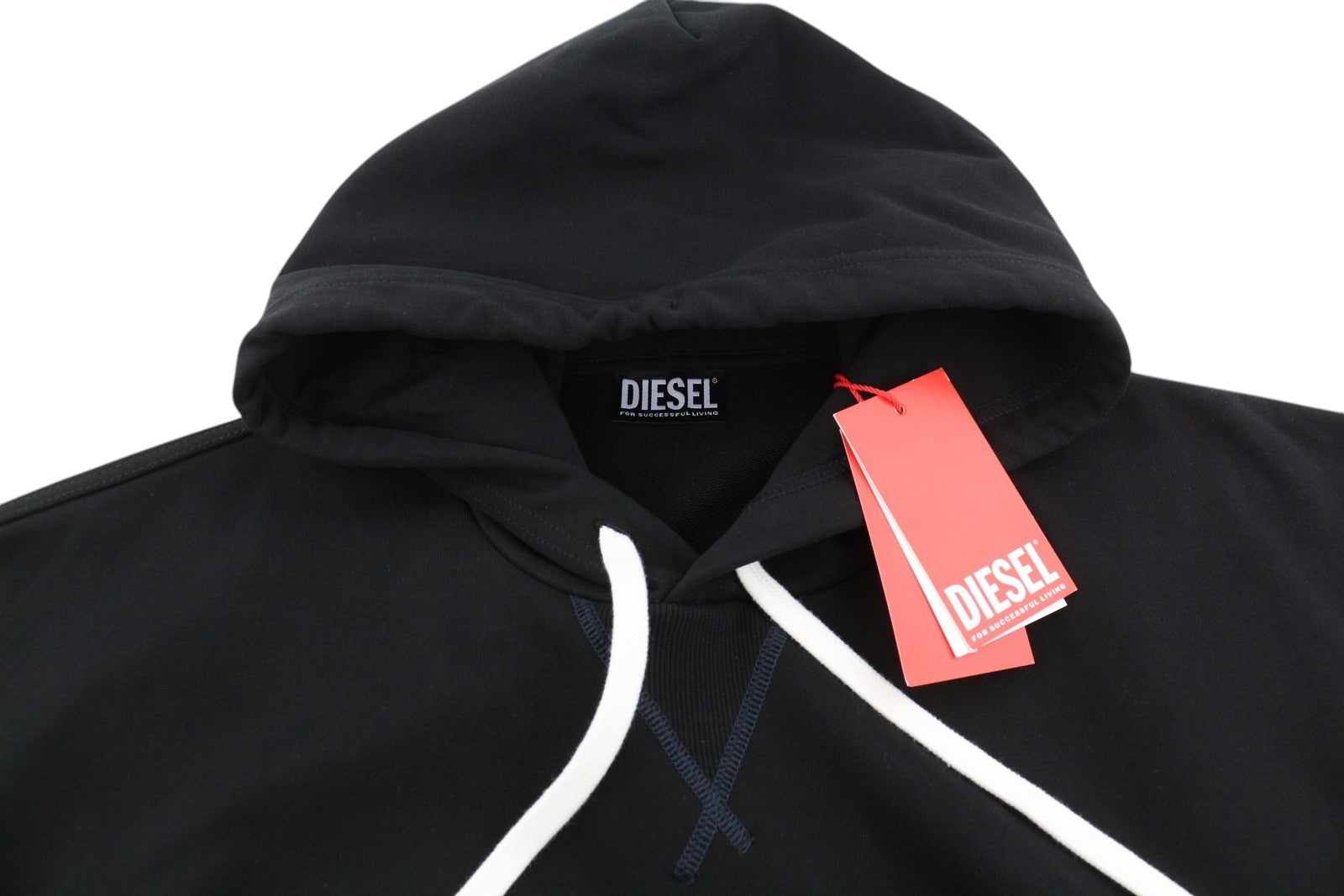 DIESEL S-Muster Mens Hoodie XL Black Pullover Hooded Oversized RRP€150