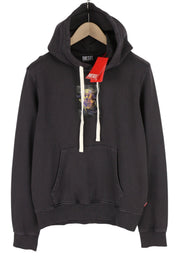 DIESEL S-Ginn-Hood-E2 Mens Hoodie M Washed Black Pullover Kangaroo RRP€195
