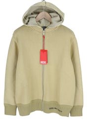 DIESEL K-Onnor Mens Hoodie M Beige Tight Knit Full Zip Long Sleeve RRP€395