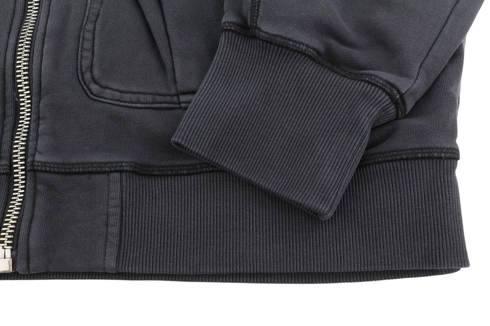 DIESEL J-Stol Mens Jacket L Washed Black Full Zip Patch RRP€275 Padded Bomber