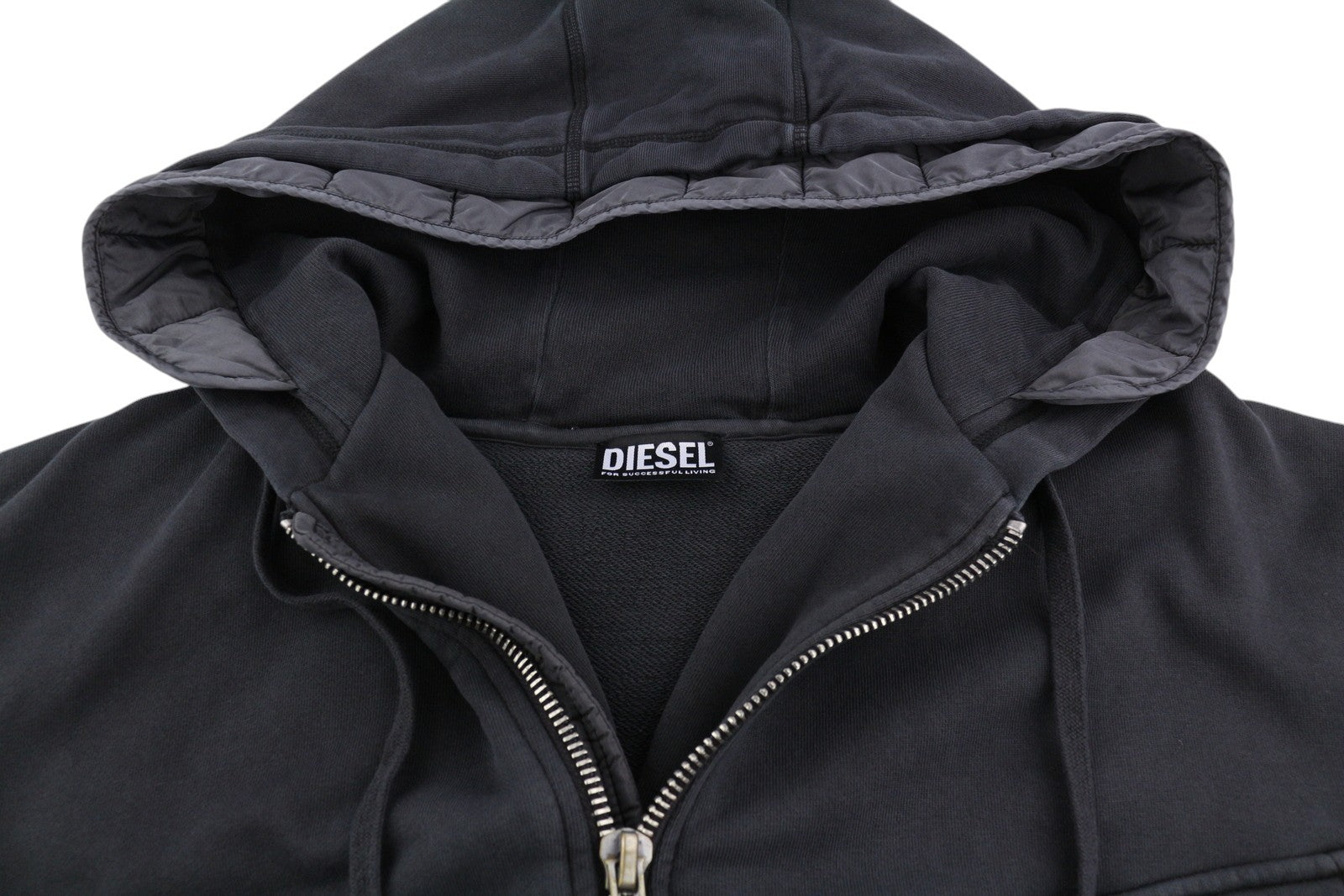 DIESEL J-Stol Mens Jacket 2XL Washed Black Full Zip Patch Pockets RRP€275