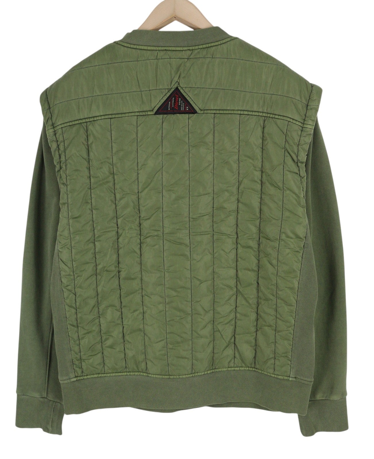 DIESEL S-Holty Mens  L Khaki Pullover Crew Neck Padded Quilted RRP€225