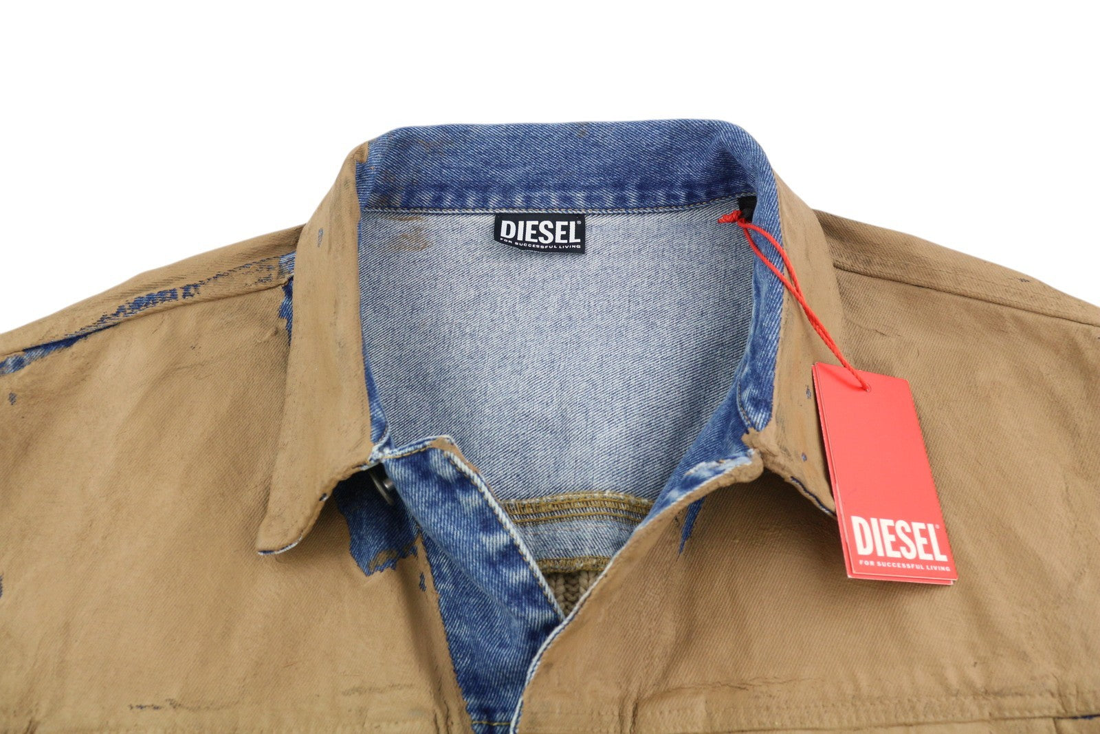 DIESEL K-Layton Mens Jacket 2XL  Trucker Coated Buttoned Neck RRP€450