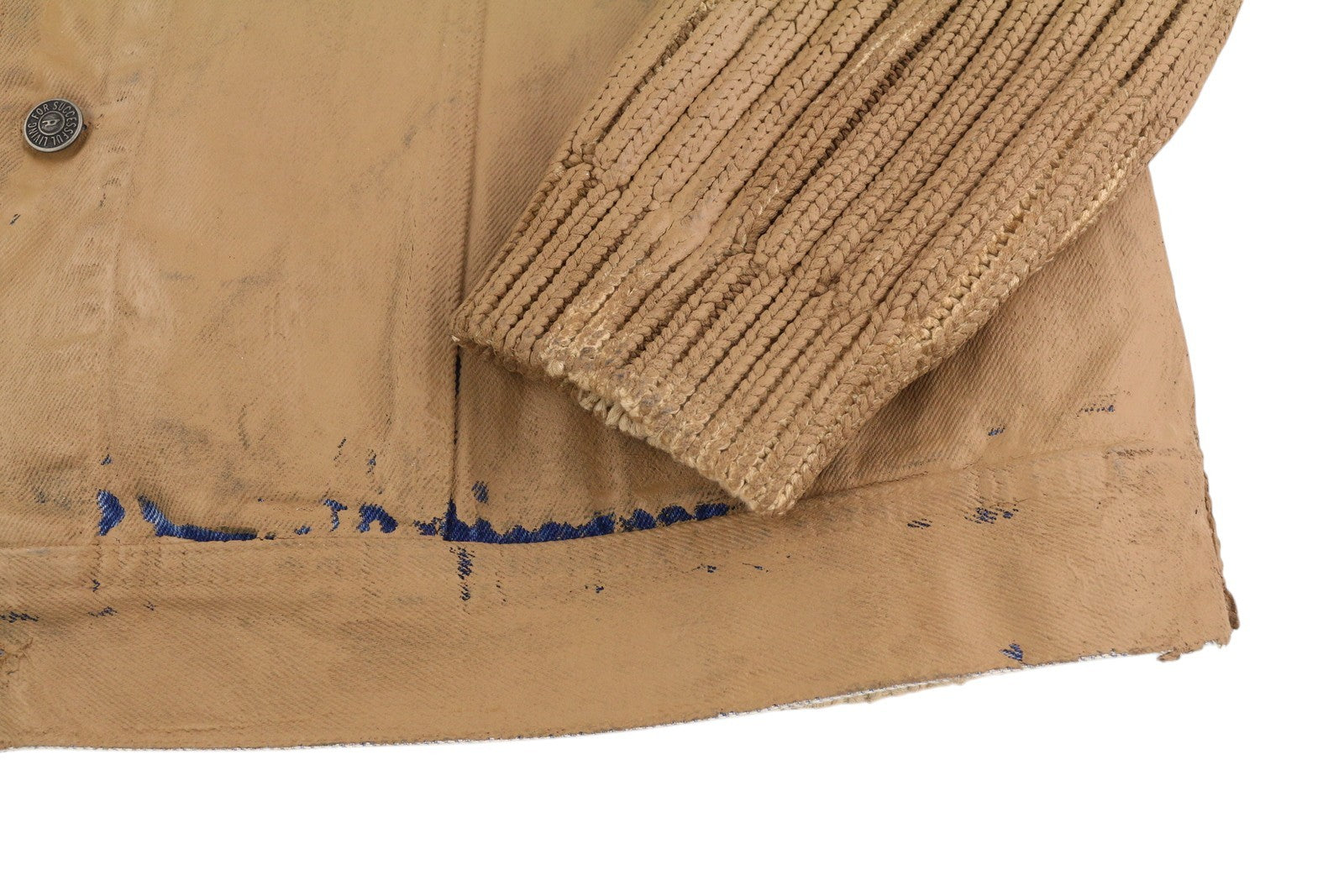 DIESEL K-Layton Mens Jacket 2XL  Trucker Coated Buttoned Neck RRP€450