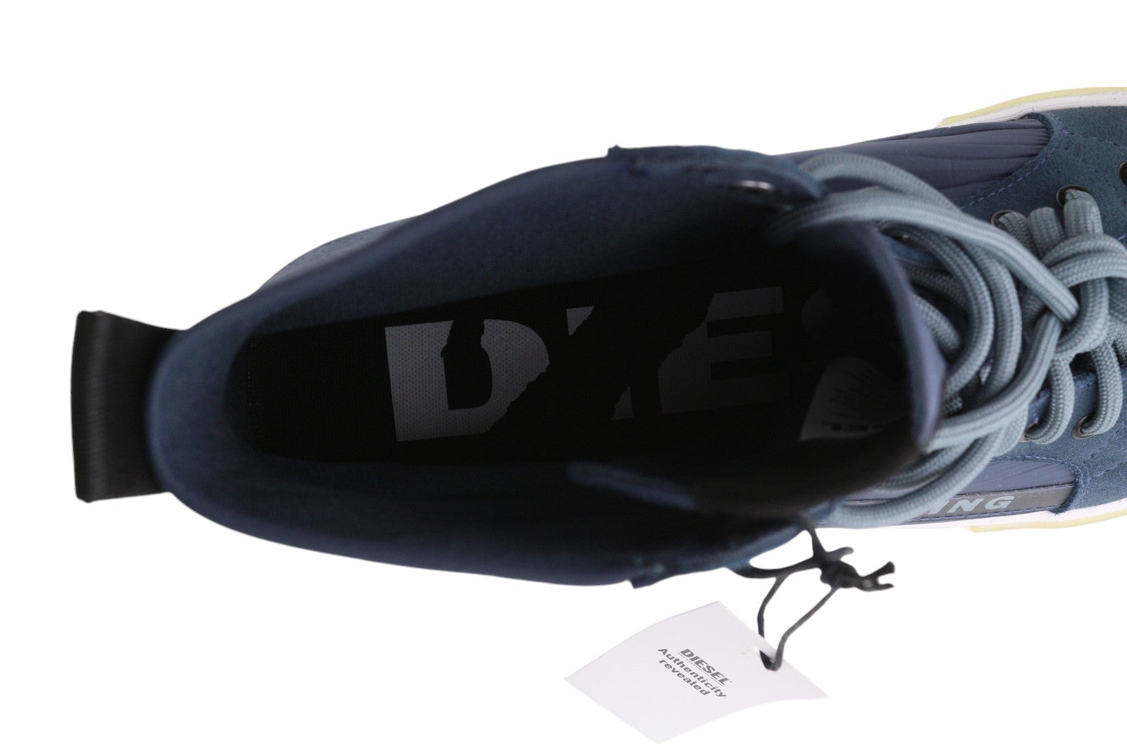 DIESEL S-Dvelows ML Mens Sneakers EU46 Blue Leather High Top Lace Up RRP€185