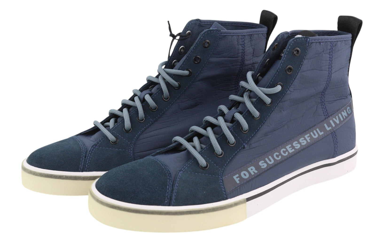 DIESEL S-Dvelows ML Mens Sneakers EU46 Blue Leather High Top Lace Up RRP€185