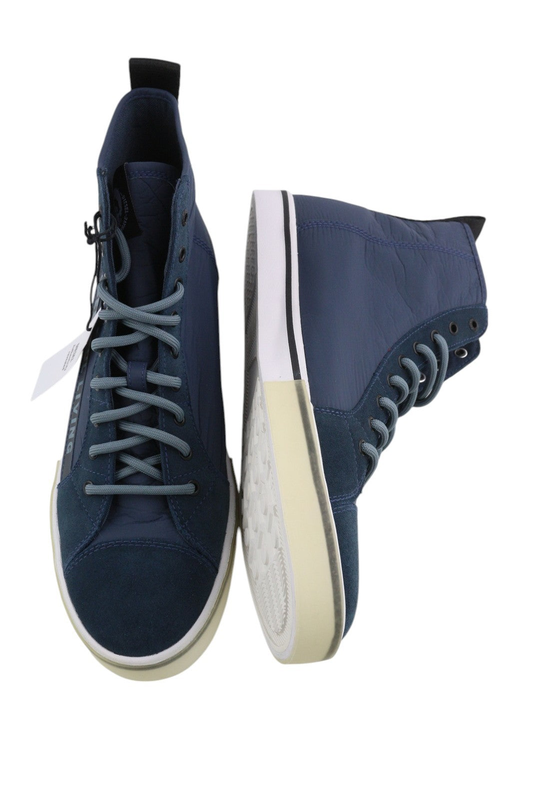 DIESEL S-Dvelows ML Mens Sneakers EU46 Blue Leather High Top Lace Up RRP€185