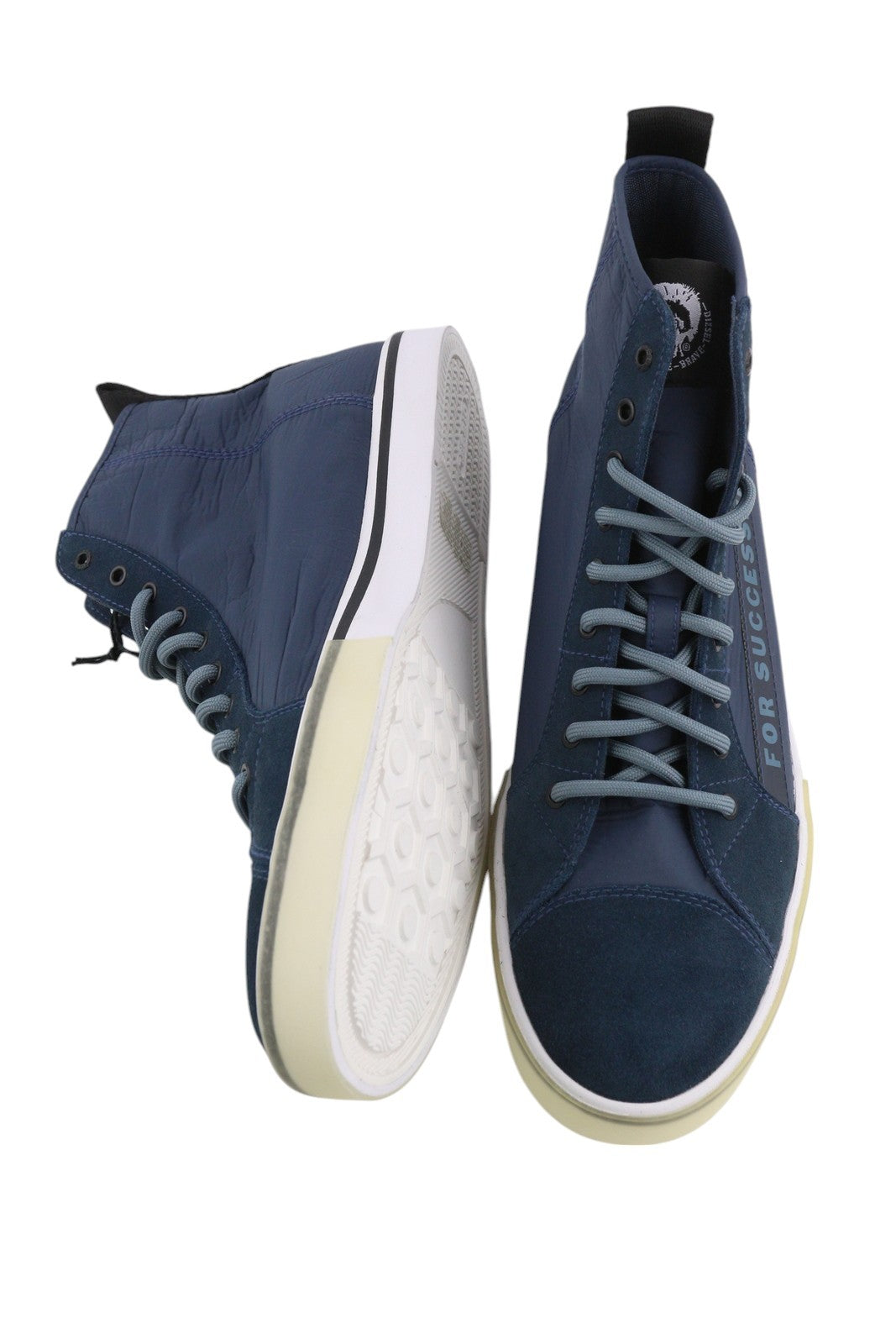 DIESEL S-Dvelows ML Mens Sneakers EU46 Blue Leather High Top Lace Up RRP€185