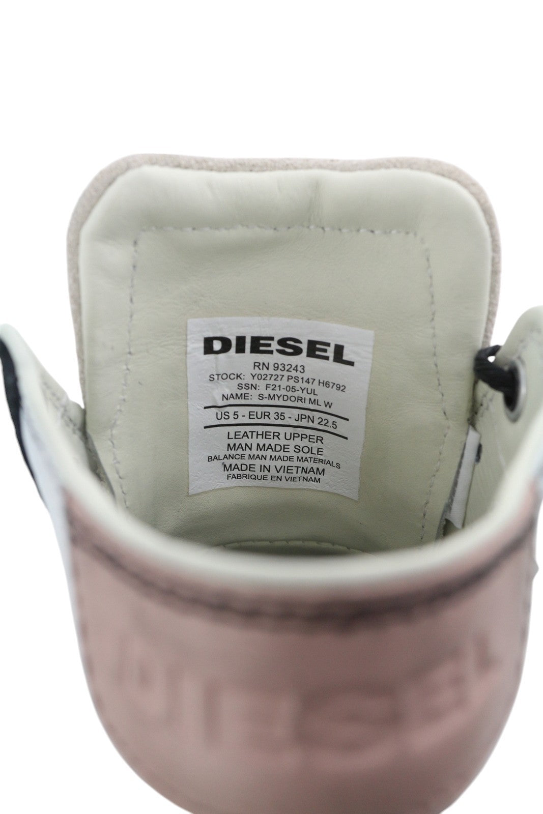 DIESEL S-Mydori ML W Womens Sneakers EU35 Light Cow Leather High Top RRP€220