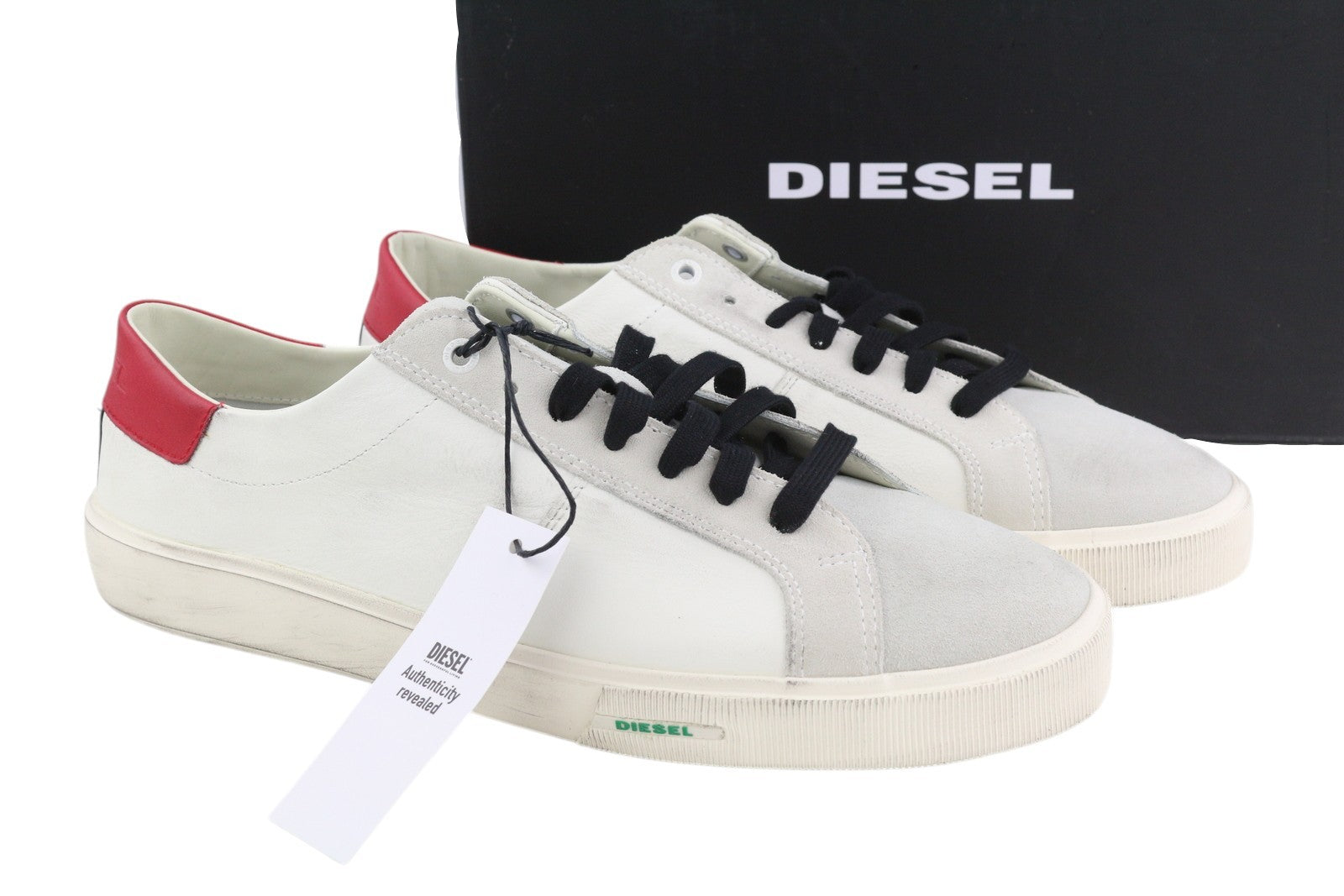 DIESEL S-Mydori LC Mens Sneakers EU45 Light Cow Leather Low Top Lace Up RRP€160