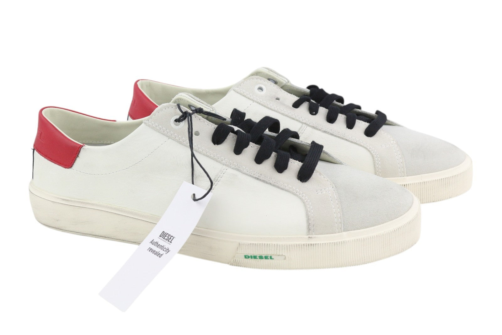 DIESEL S-Mydori LC Mens Sneakers EU45 Light Cow Leather Low Top Lace Up RRP€160