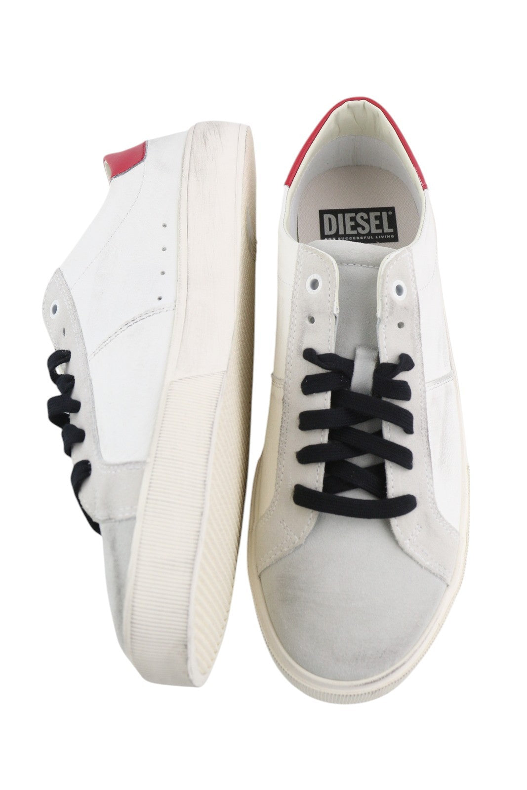 DIESEL S-Mydori LC Mens Sneakers EU45 Light Cow Leather Low Top Lace Up RRP€160