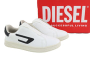 DIESEL S-Athene So Mens Sneakers EU41 White Low Top Almond Toe Leather RRP€135