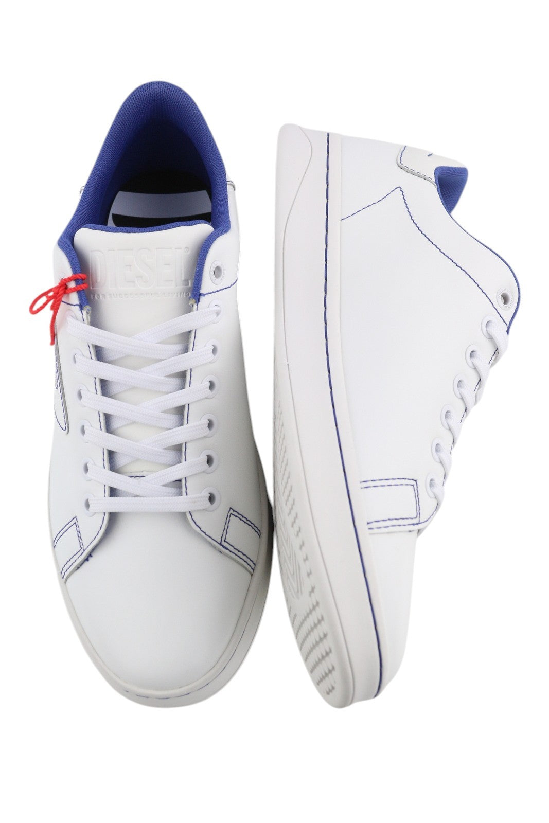 DIESEL S-Athene Low Mens Sneakers EU41 White Leather Lace Up  Light RRP€160