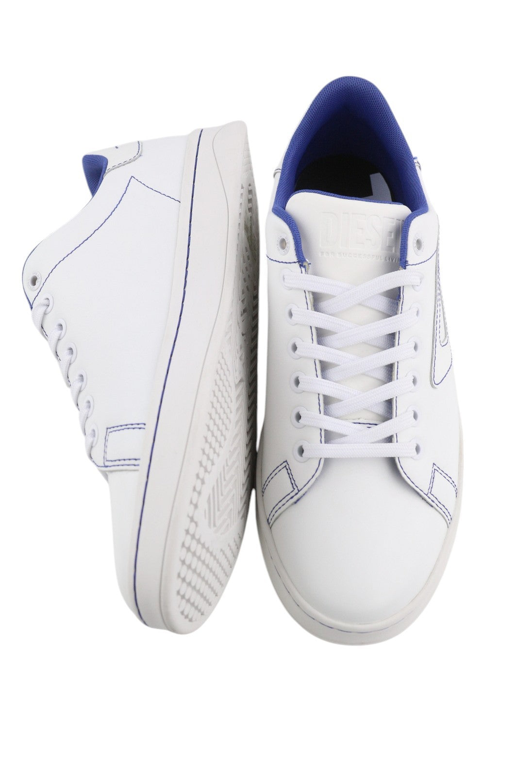DIESEL S-Athene Low Mens Sneakers EU41 White Leather Lace Up  Light RRP€160