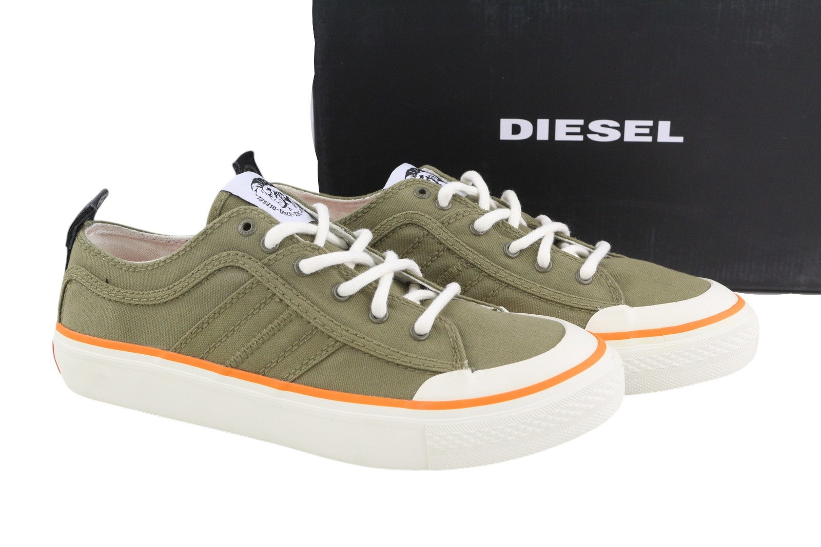 DIESEL S-Astico Lc  Mens Sneakers EU42 Khaki Low Top Lace Almond Toe Trainers