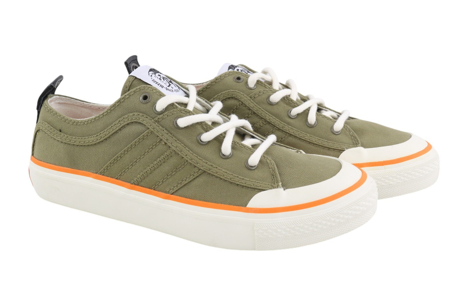 DIESEL S-Astico Lc  Mens Sneakers EU42 Khaki Low Top Lace Almond Toe Trainers