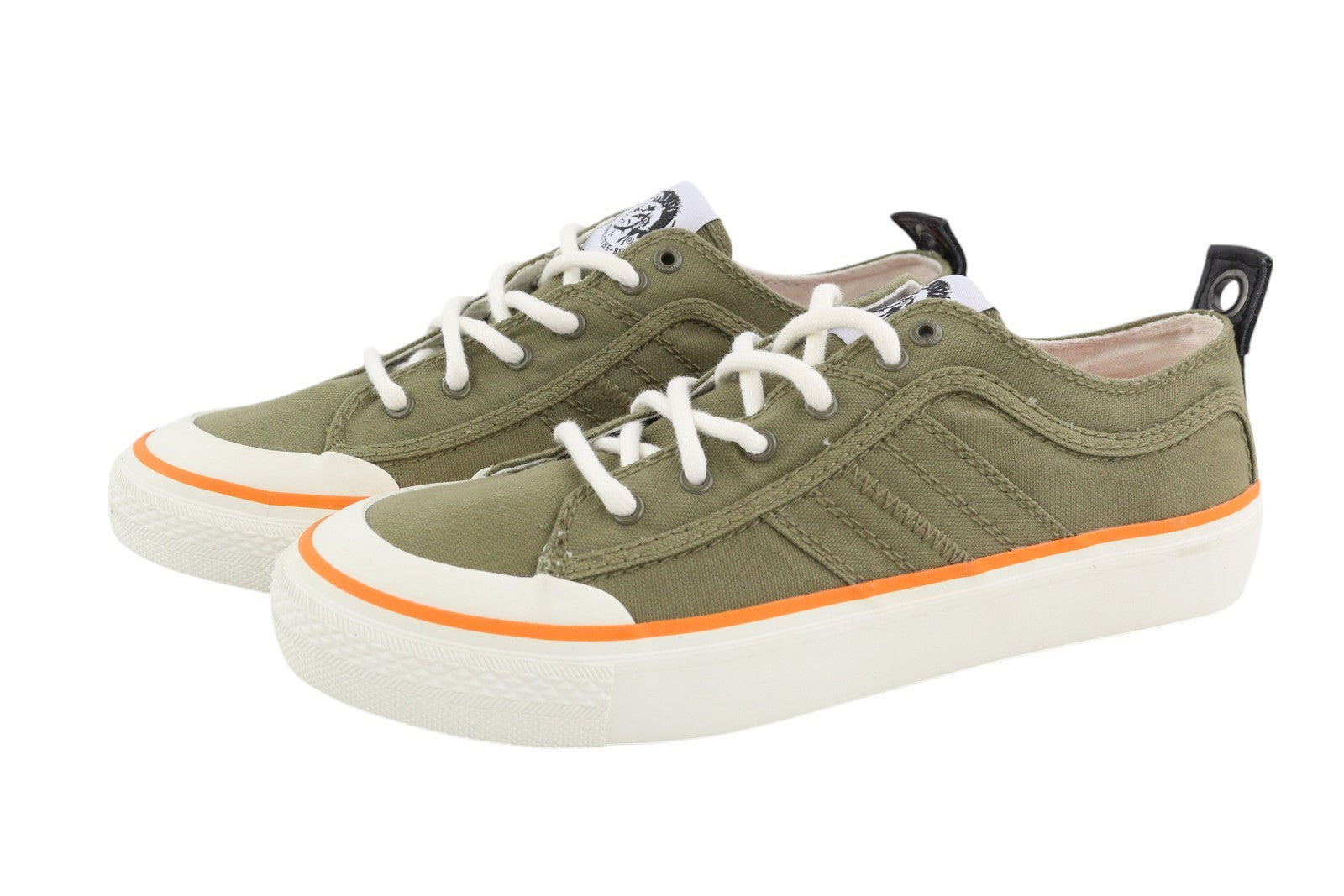 DIESEL S-Astico Lc  Mens Sneakers EU42 Khaki Low Top Lace Almond Toe Trainers