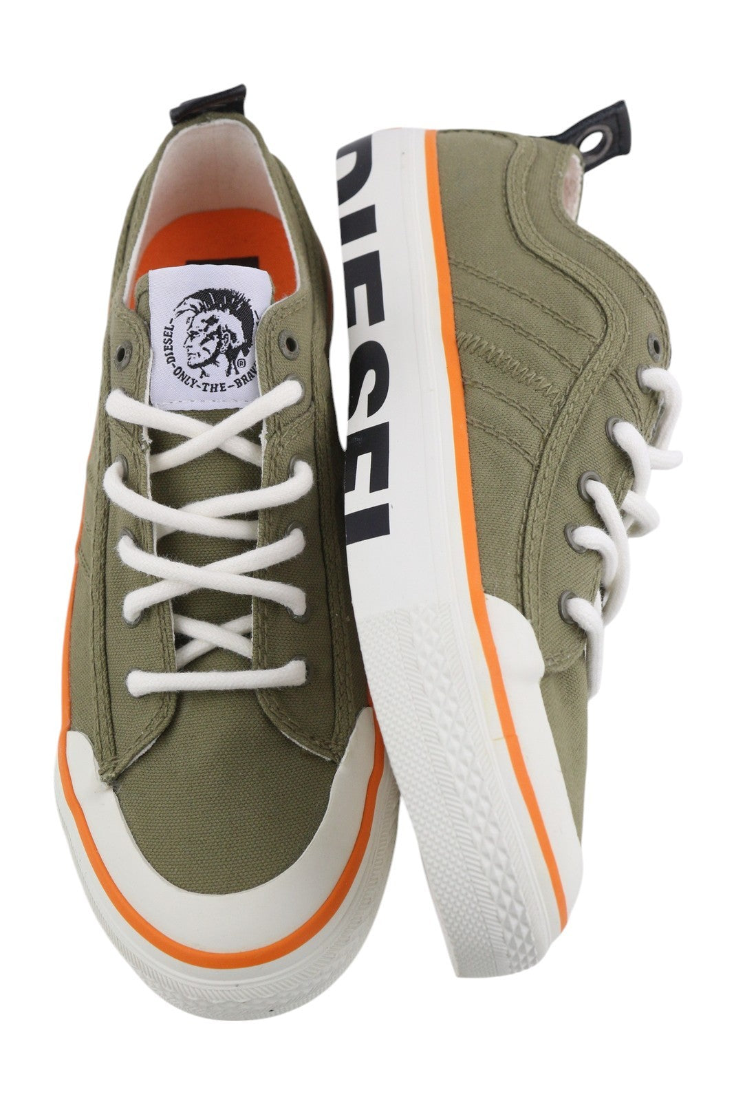 DIESEL S-Astico Lc  Mens Sneakers EU42 Khaki Low Top Lace Almond Toe Trainers