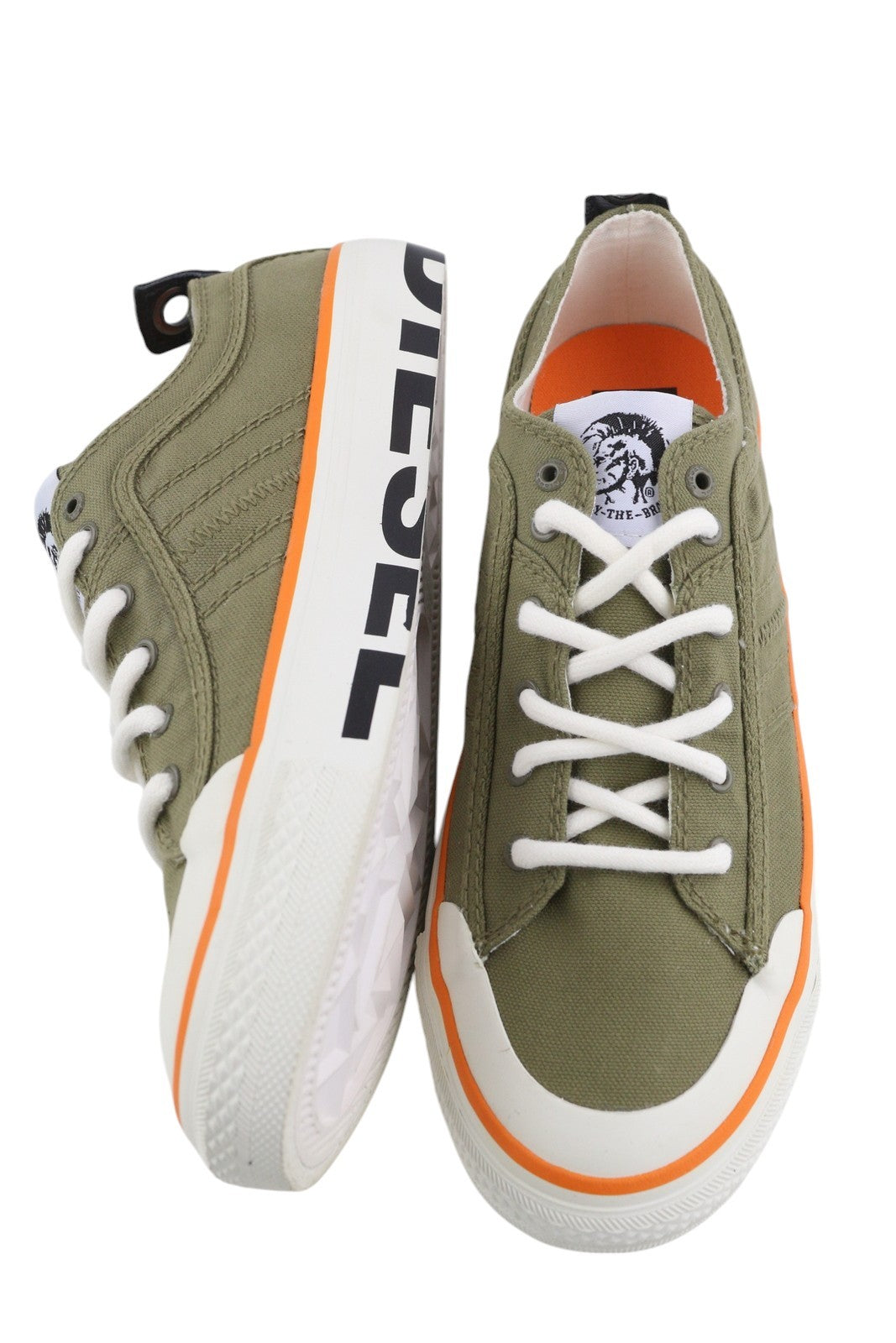 DIESEL S-Astico Lc  Mens Sneakers EU42 Khaki Low Top Lace Almond Toe Trainers