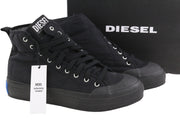 DIESEL S-Muji Mc Mens Sneakers EU44.5 Black High Top Lace Up Almond Toe RRP€180