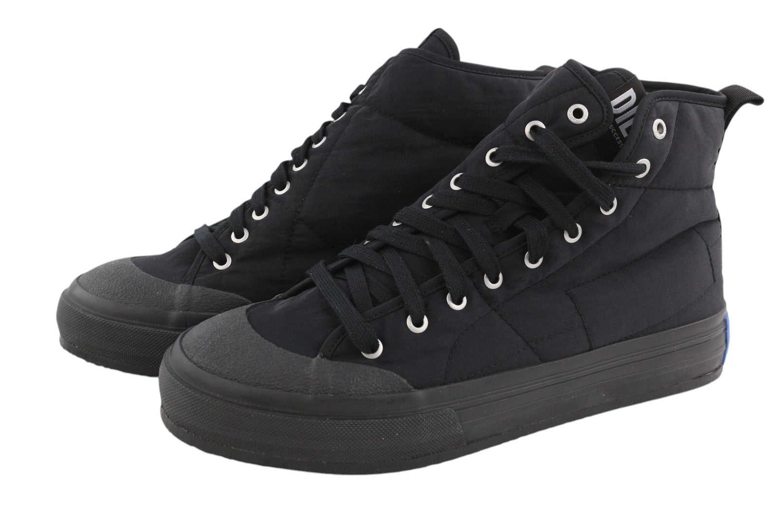 DIESEL S-Muji Mc Mens Sneakers EU44.5 Black High Top Lace Up Almond Toe RRP€180