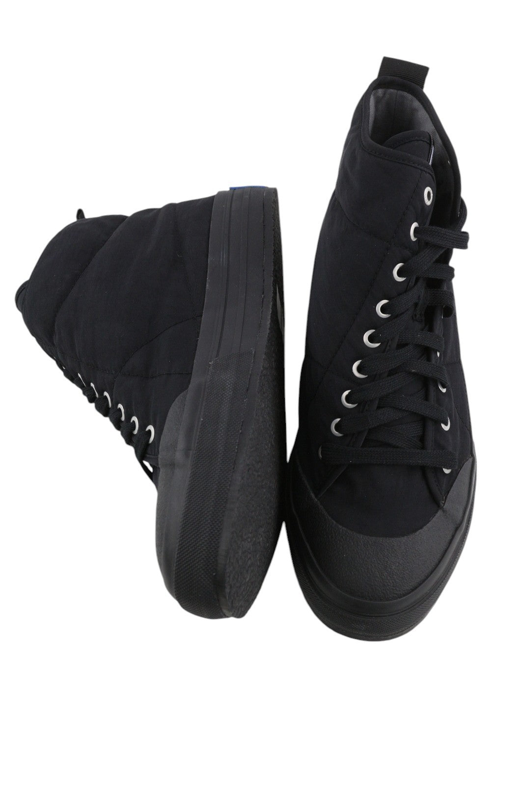 DIESEL S-Muji Mc Mens Sneakers EU44.5 Black High Top Lace Up Almond Toe RRP€180